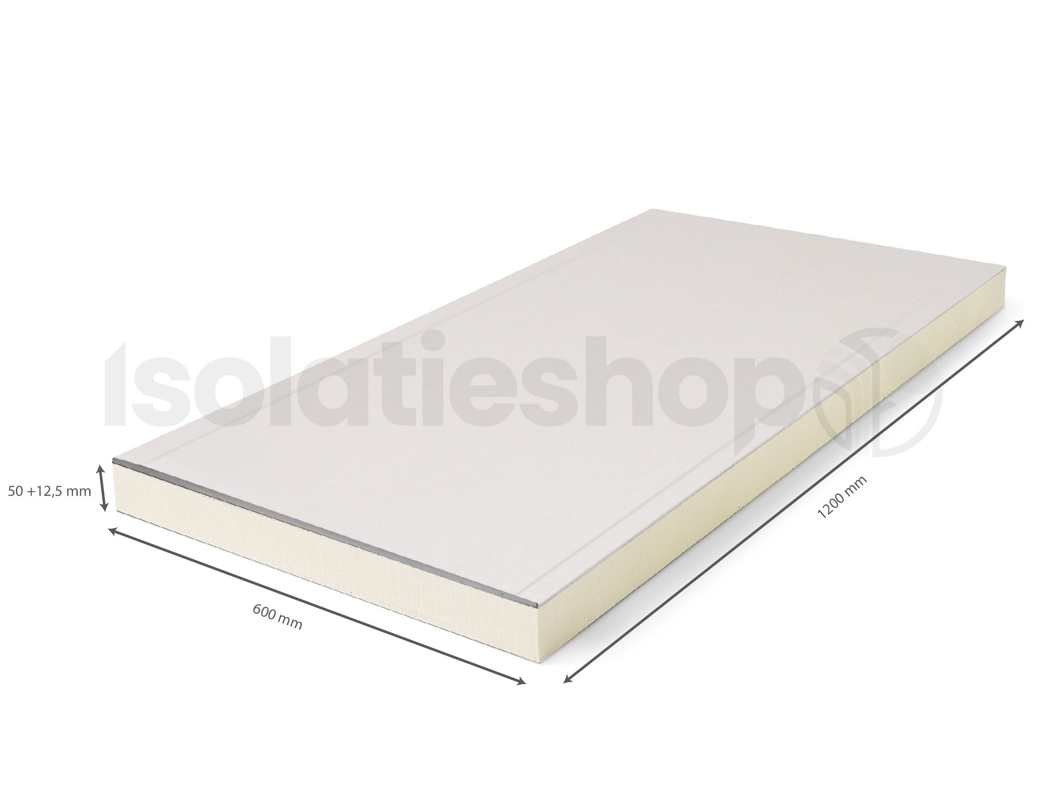 Polyuréthane (PIR) expansée + Plâtre AK 1200x600x50+12,5mm Rd : 2.27 (=0,72 m²)
