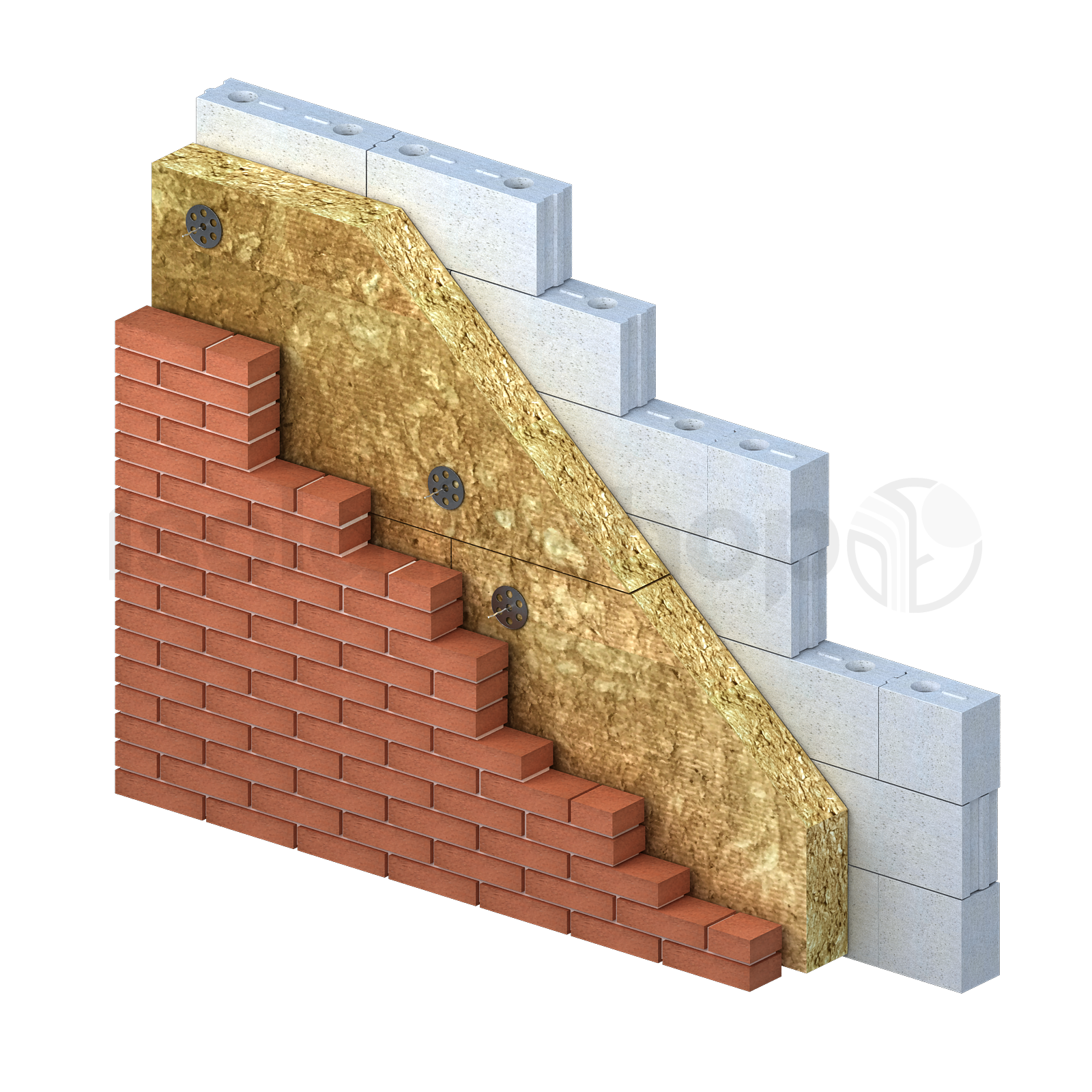 Plaque de laine de roche Rock4All 1200x600x120mm Rd : 3,40 4p/pack (=2,88 m²)