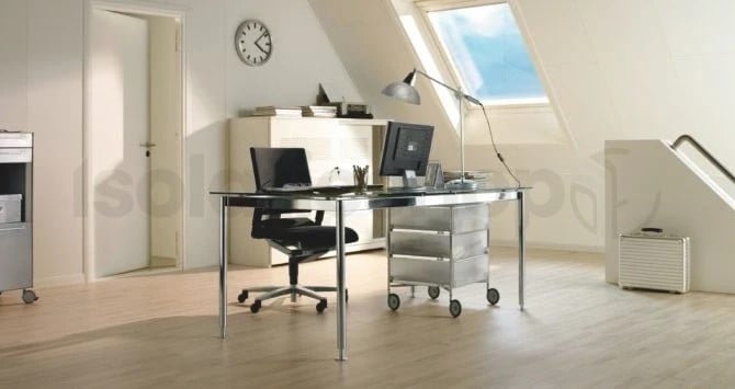 Polyuréthane (PIR) expansée + Agnes Plaque de plafond Lin Blanc 1200x600x70+12mm T&G Rd:3,18 (=0,72 m²)