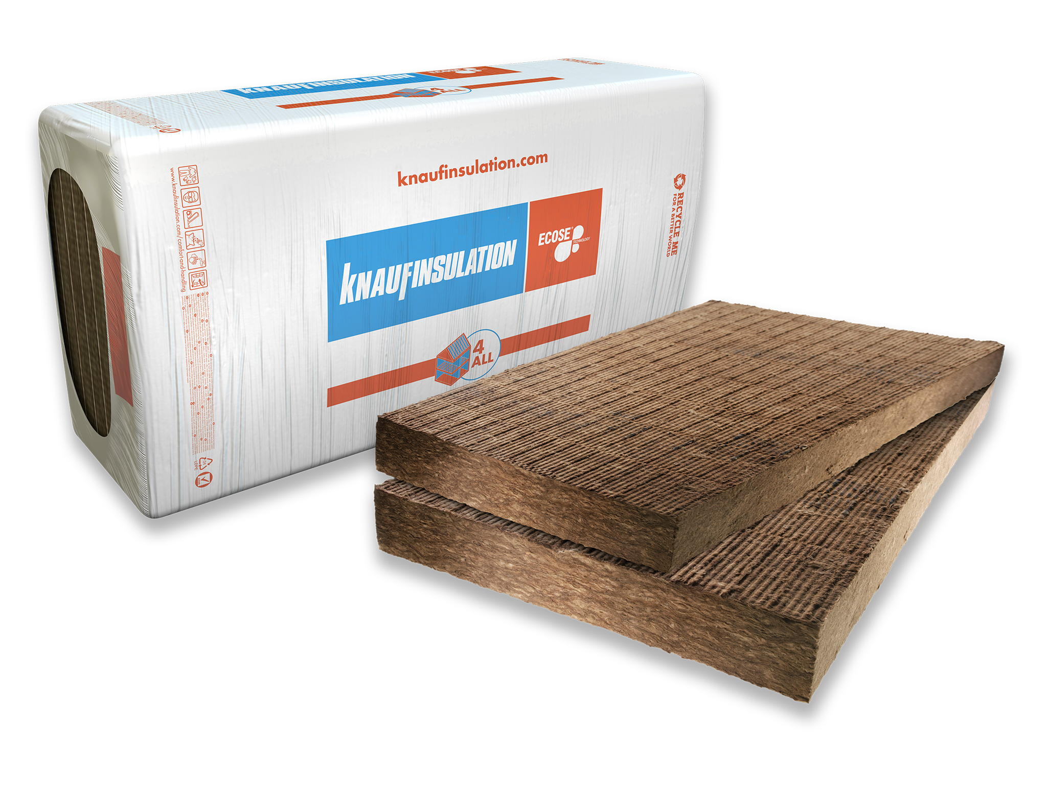 Plaque de laine de roche Rock4All 1200x600x90mm Rd : 2,55 5p/pack (=3,60 m²)