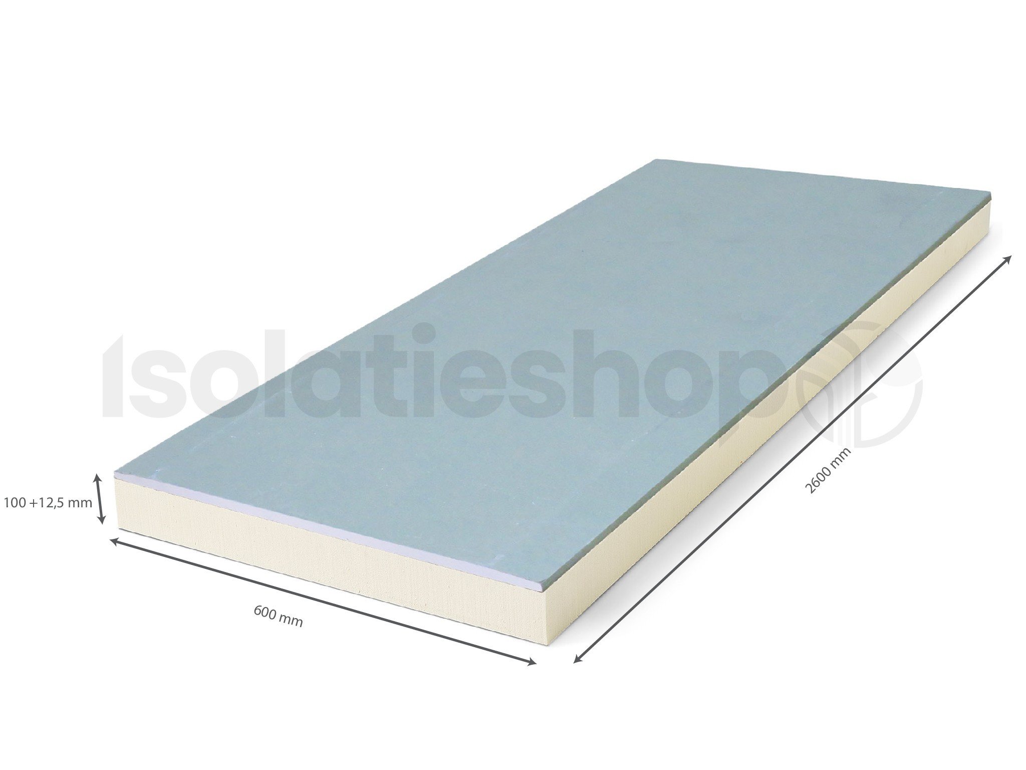 Polyuréthane (PIR) expansée + Plâtre WR AK 2600x600x100+12,5mm Rd : 4,54 (=1,56 m²)