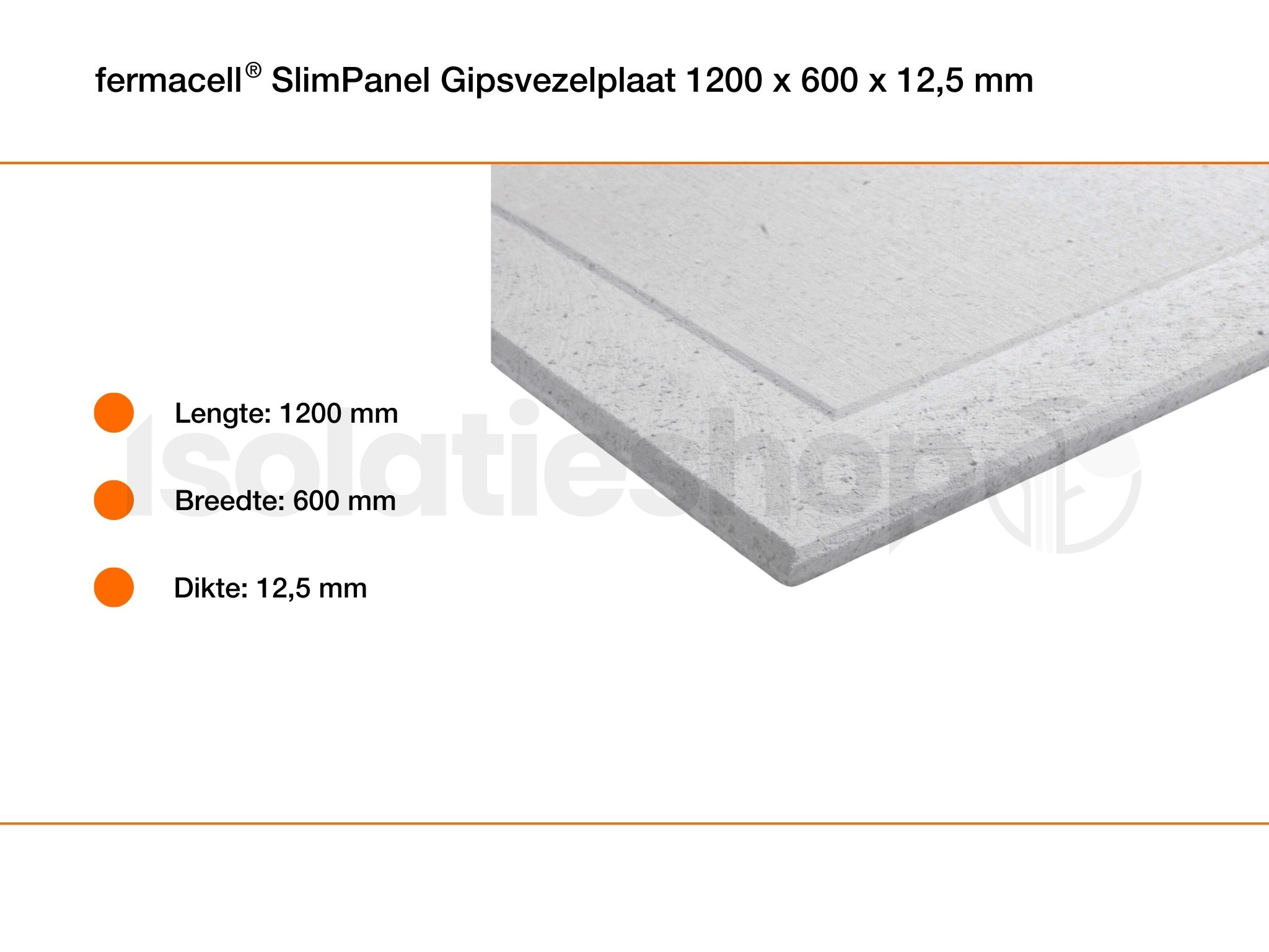 Plaque de fibres de plâtre Fermacell SlimPanel 4AK 1200x600x12,5mm