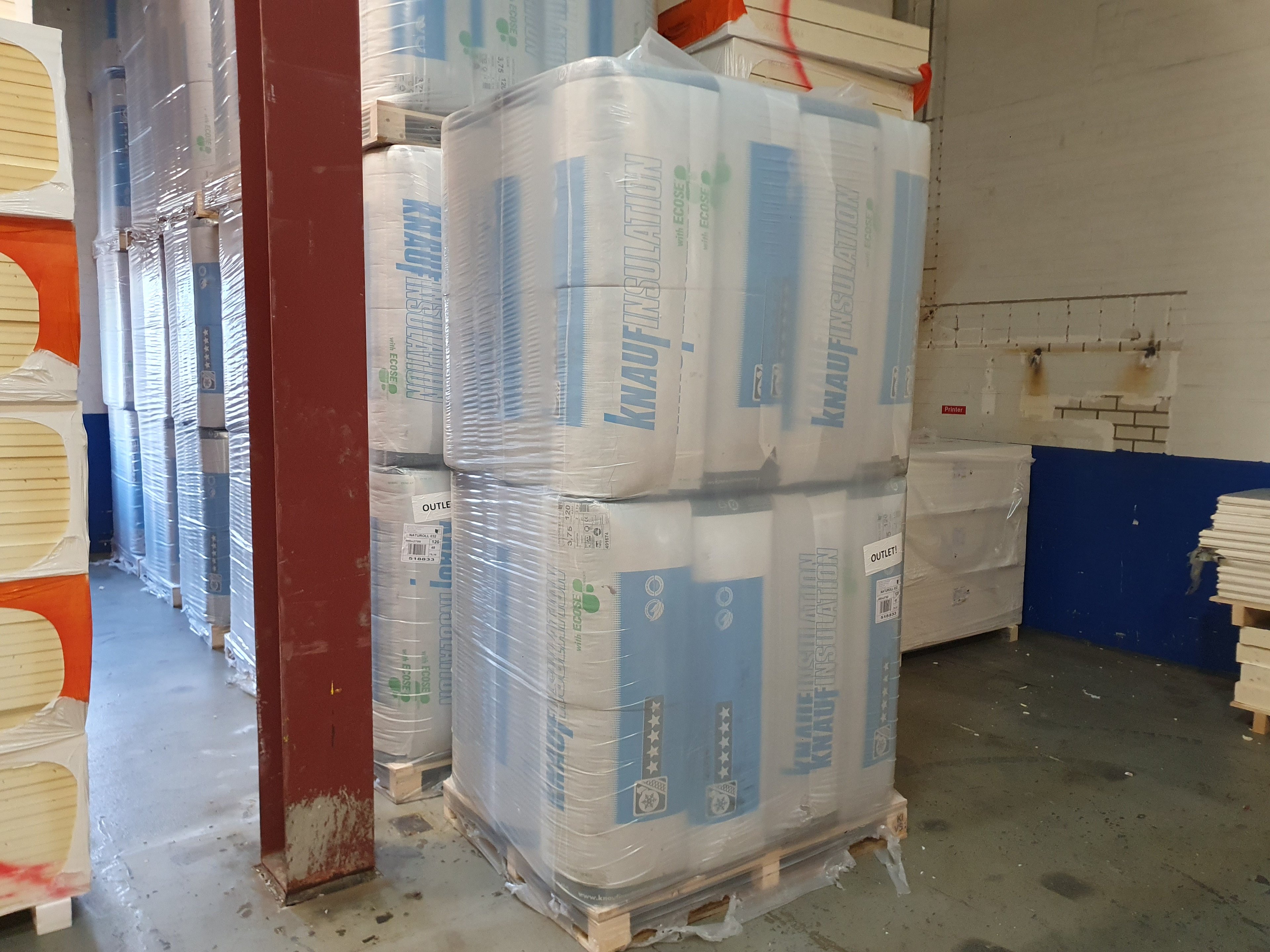 Glaswol Outlet Knauf Naturoll 032 2700x1200x120mm Rd: 3,40 (=3,24m²)