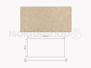 Cewood Plaque de ciment à base de laine de bois 1200x600x25mm naturel (=0,72 m²)
