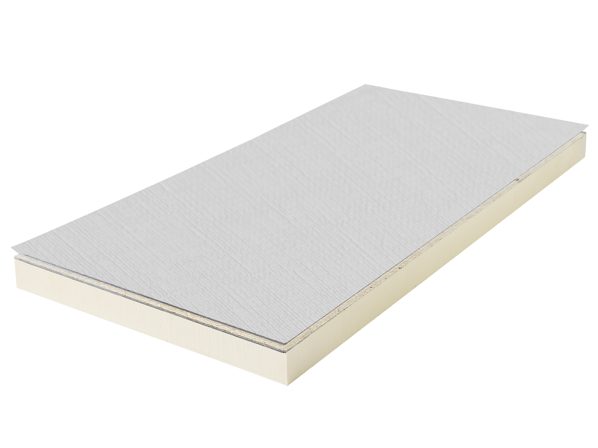 Polyuréthane (PIR) expansée + Agnes Plaque de plafond Lin Blanc 1200x600x30+12mm T&G Rd:1,36 (=0,72 m²)