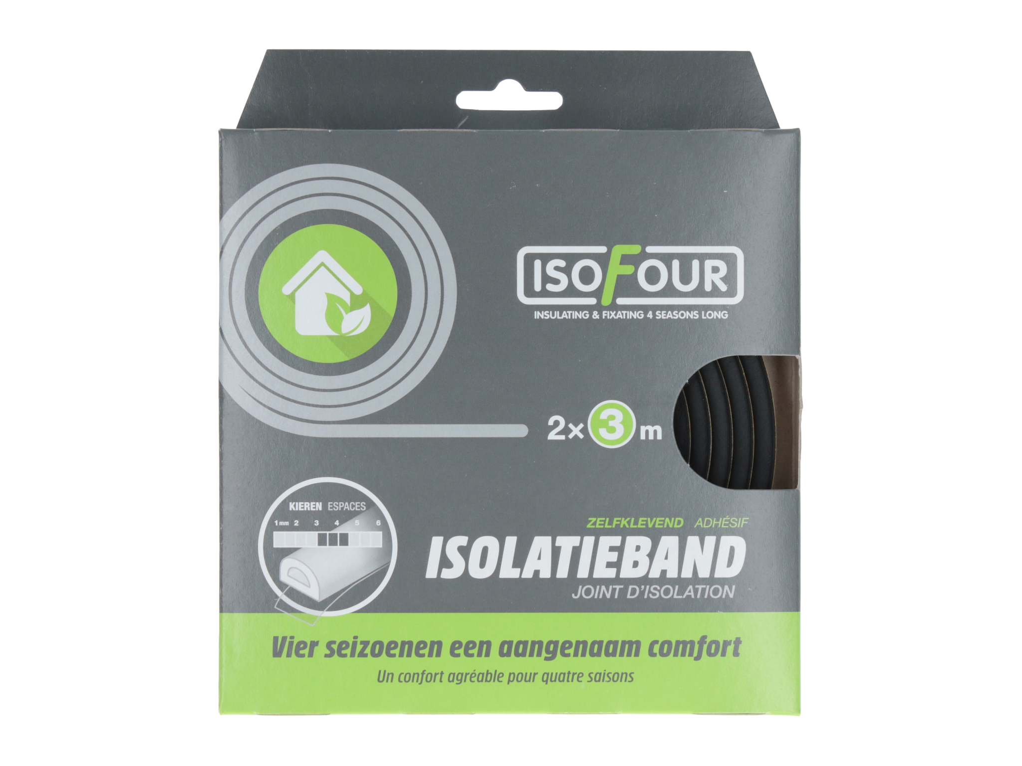 Bande d'étanchéité noire Isofour D autocollante 2x3m