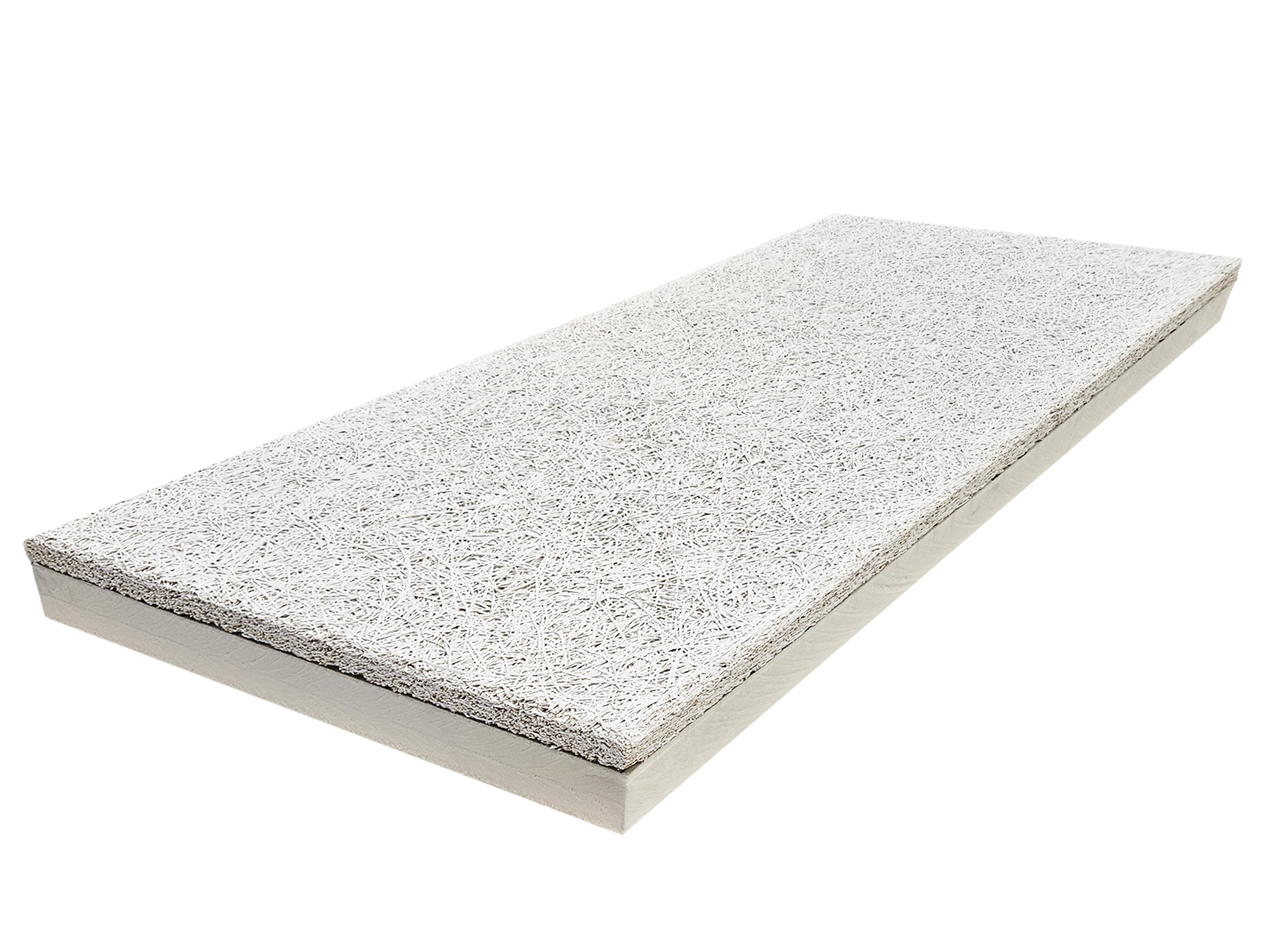 Polyuréthane (PIR) expansée + Ciment-laine de bois blanc 1200x600x30+25mm Rd:1,36 (=0,72 m²)