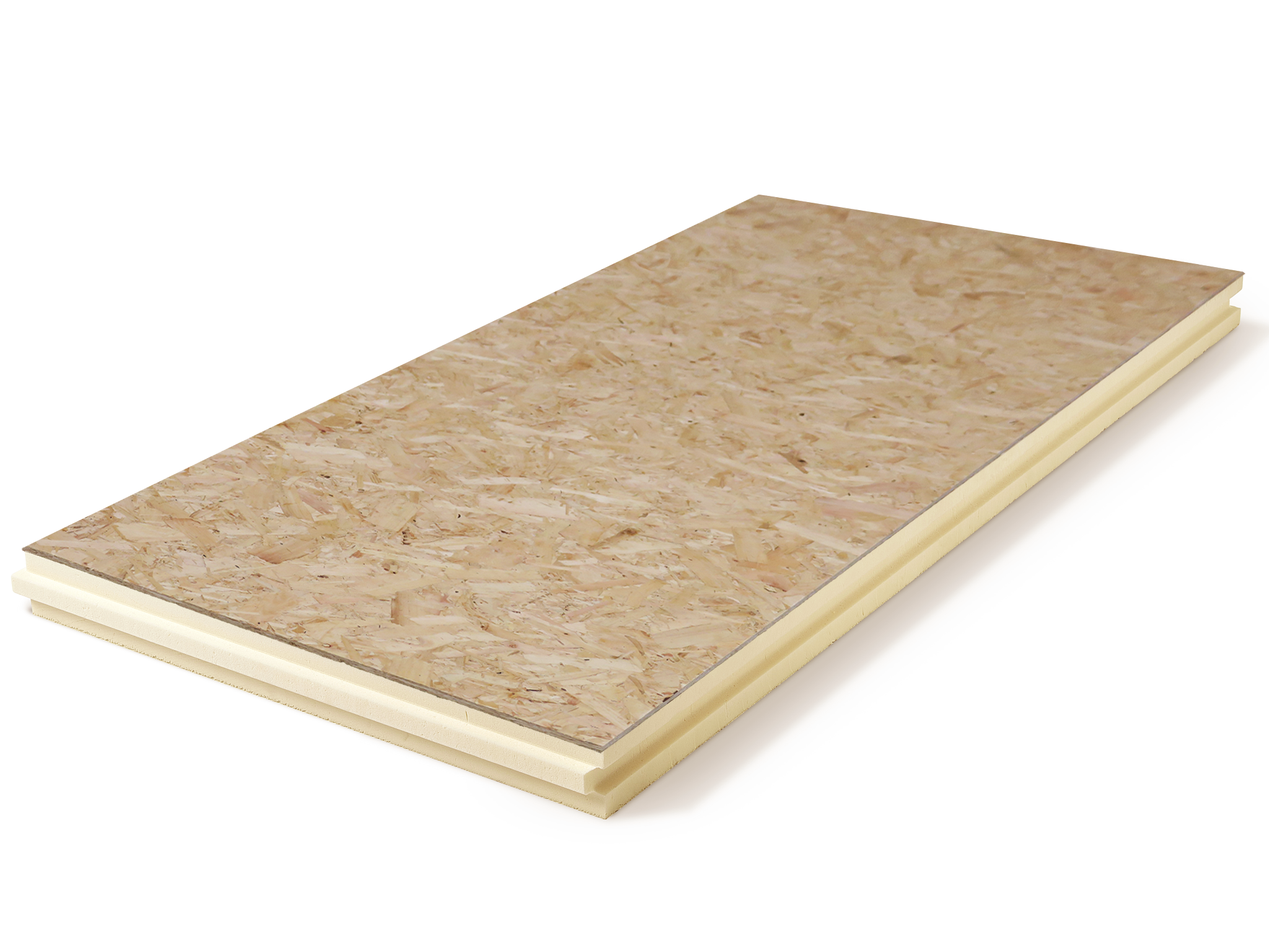 Polyuréthane (PIR) expansée + OSB couteau et rainure 1200x600x120+9mm Rd : 5.45 4p/pack (=2,88 m²)