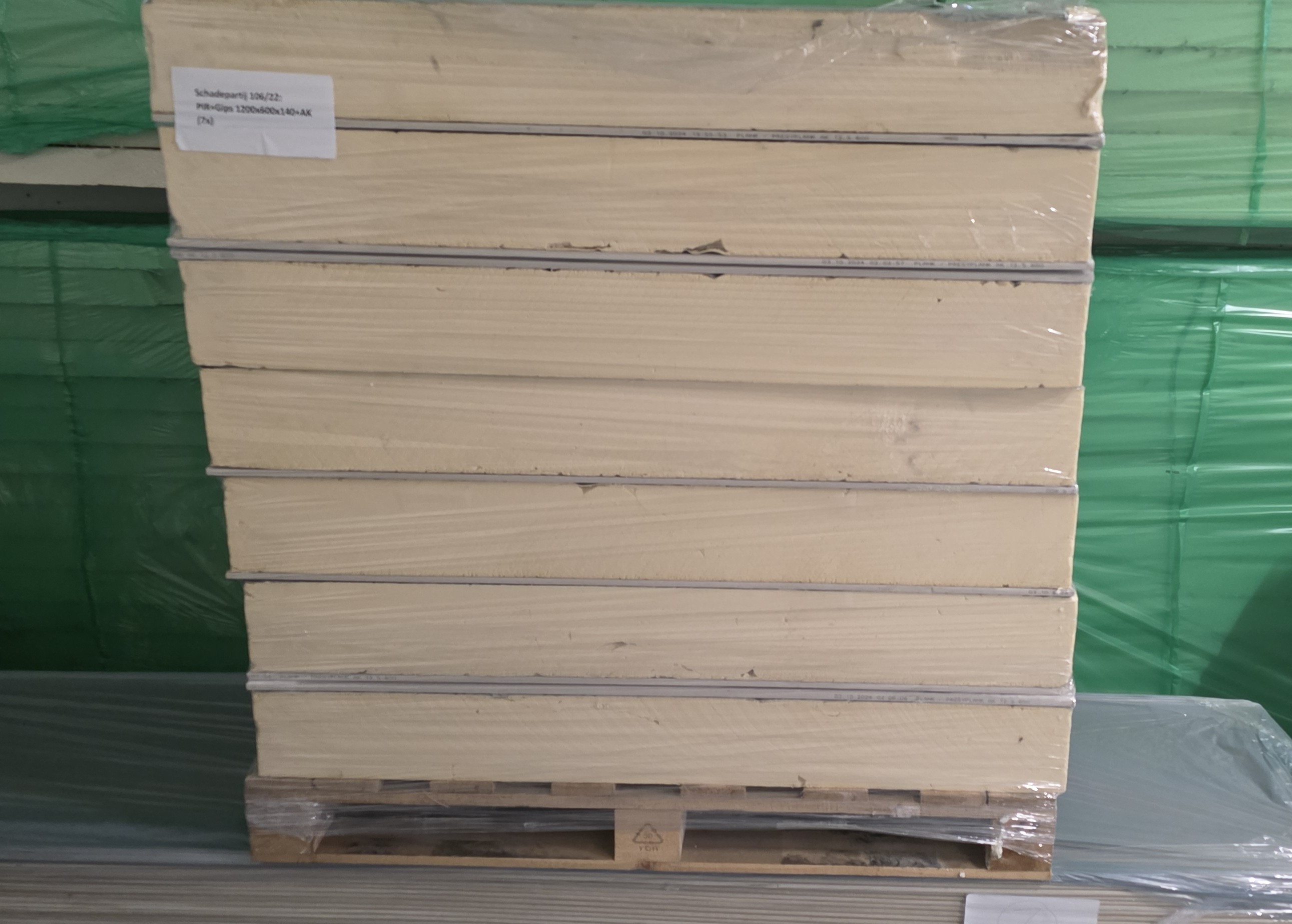 Schadepartij 106/22: PIR+Gips AK 1200x600x140 (7x) (=5 m²)