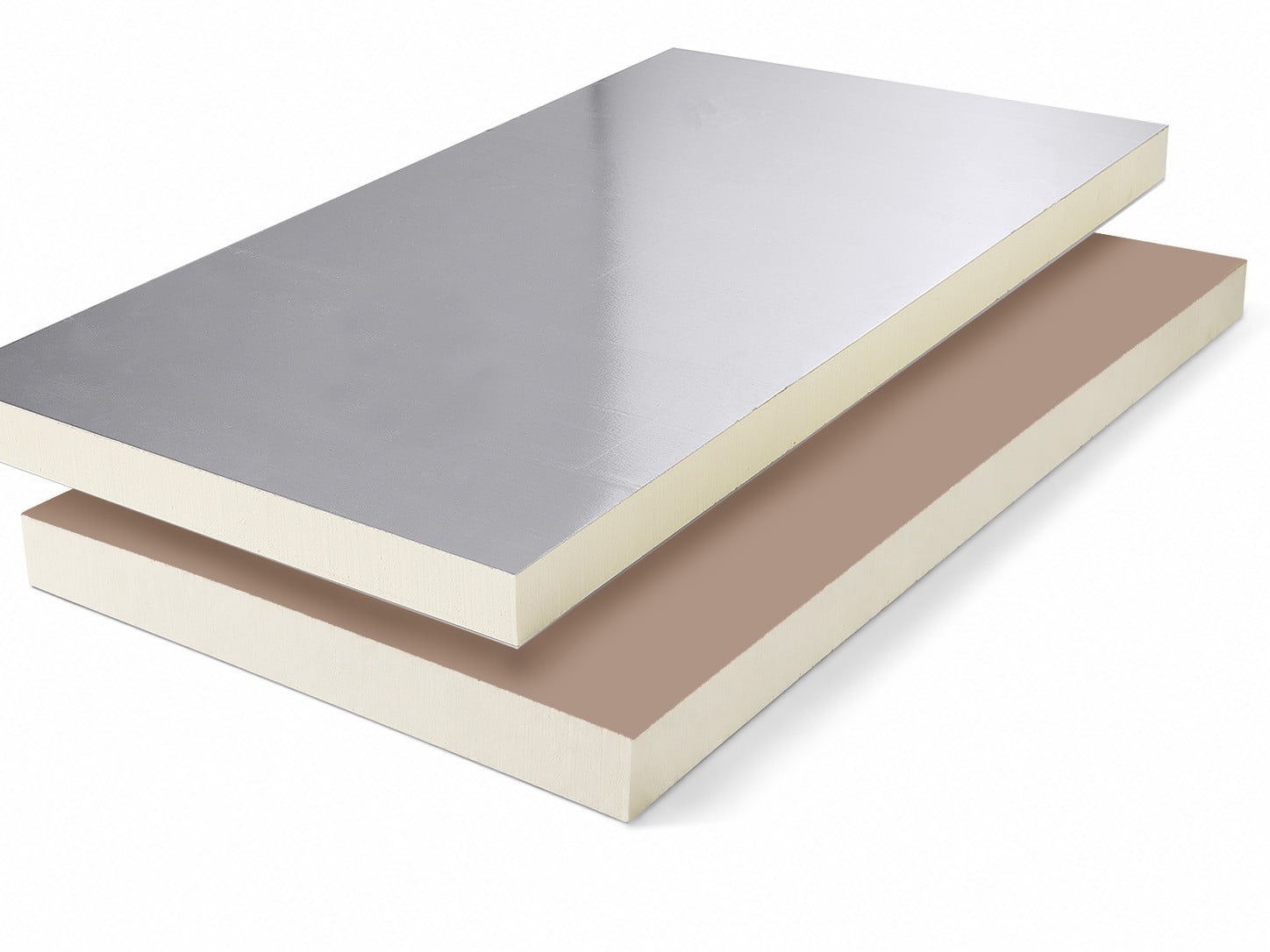 Polyuréthane (PIR) expansée choix B double face aluminium + Kraft 2400x1200x30mm Rd: 1,36 (2,88m2)