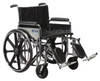 Sentra Extra Heavy Duty Wheelchair, Detachable Full Arms, Elevating Leg Rests, 24" Seat