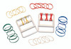 CanDo¨ rubber-band hand exerciser, with 25 bands (5 each: tan, yellow, red, green, blue)
