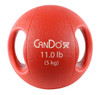 CanDo¨ Molded Dual Handle Medicine Ball - 11 lb (5 kg) - Red