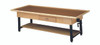 wooden treatment table - manual hi-low, raised-rim, shelf, drawer, 78" L x 30" W x 25" - 33" H