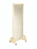 Glass mirror, mobile caster base, horizontal, 28" W x 75" H