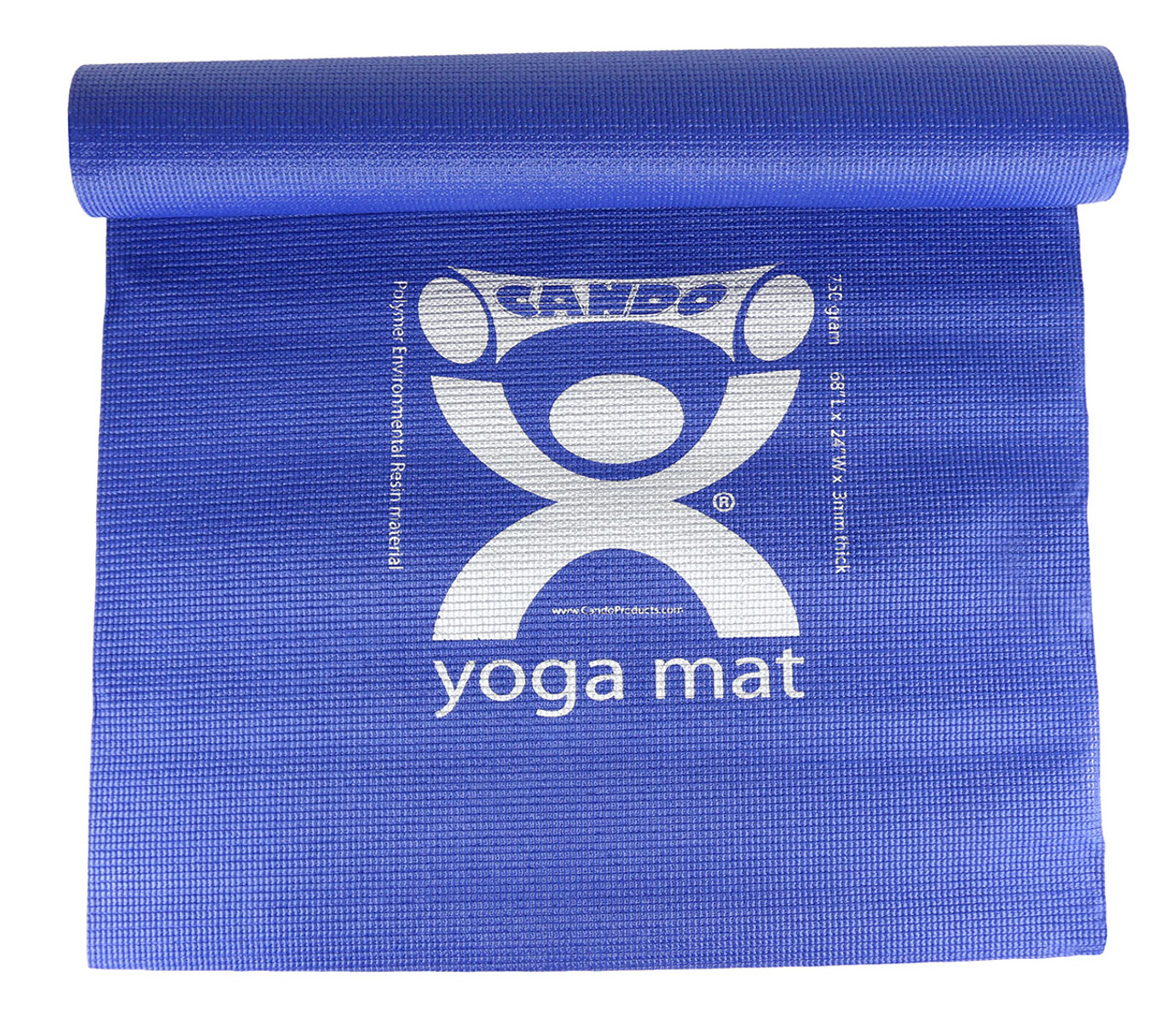 CanDo¨ Exercise Mat - yoga mat - Blue, 68" x 24" x 0.12", case of 10