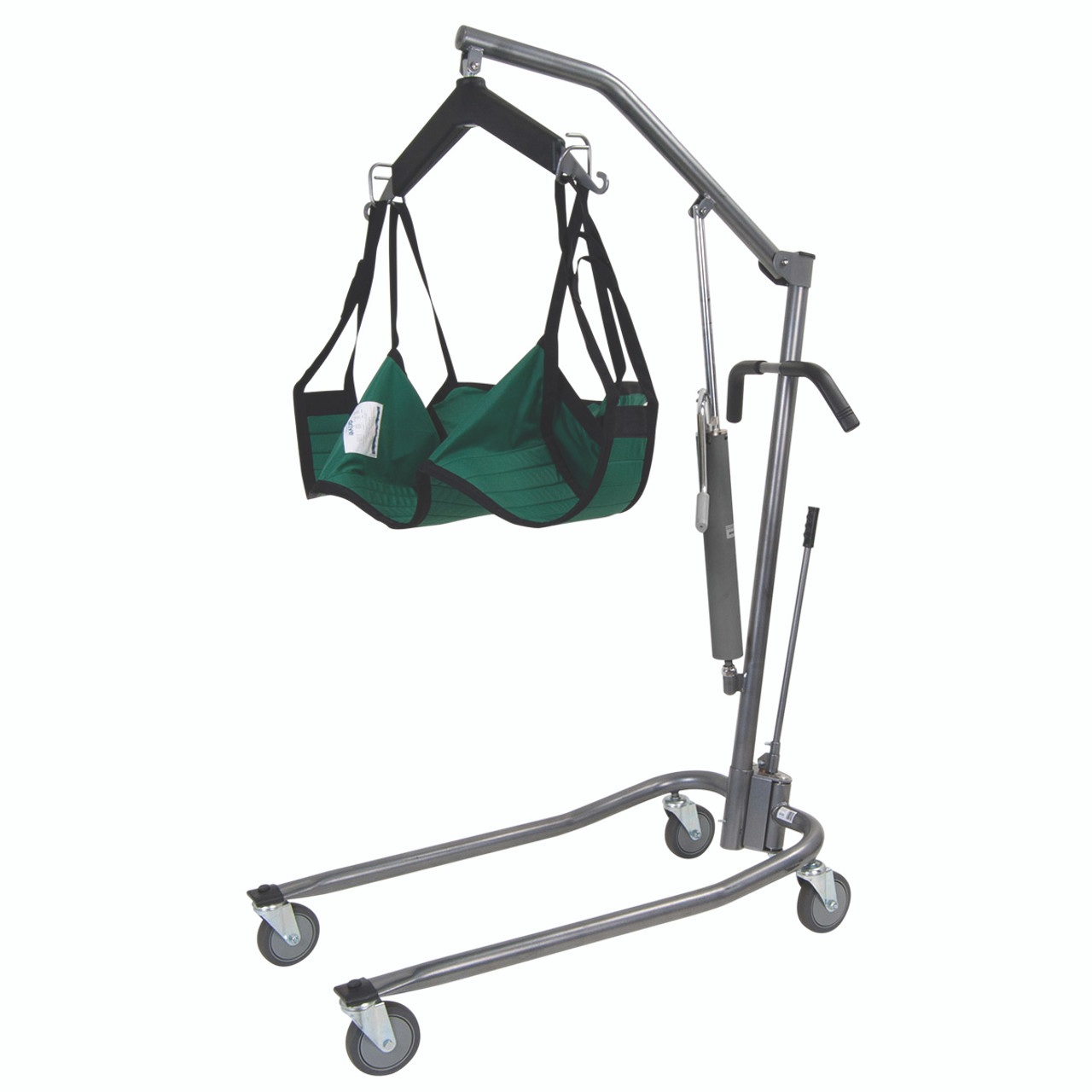 Hydraulic Powered Patient Lift - 4 point cradle - with 5" casters