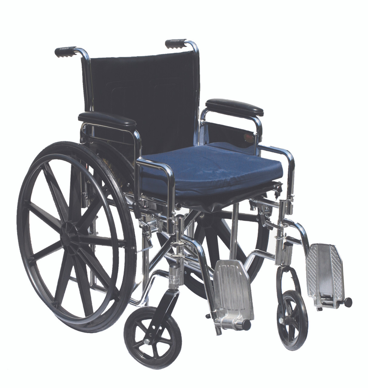 Wheelchair cushion with removable cover, gel, 16"x20"x2" navy color