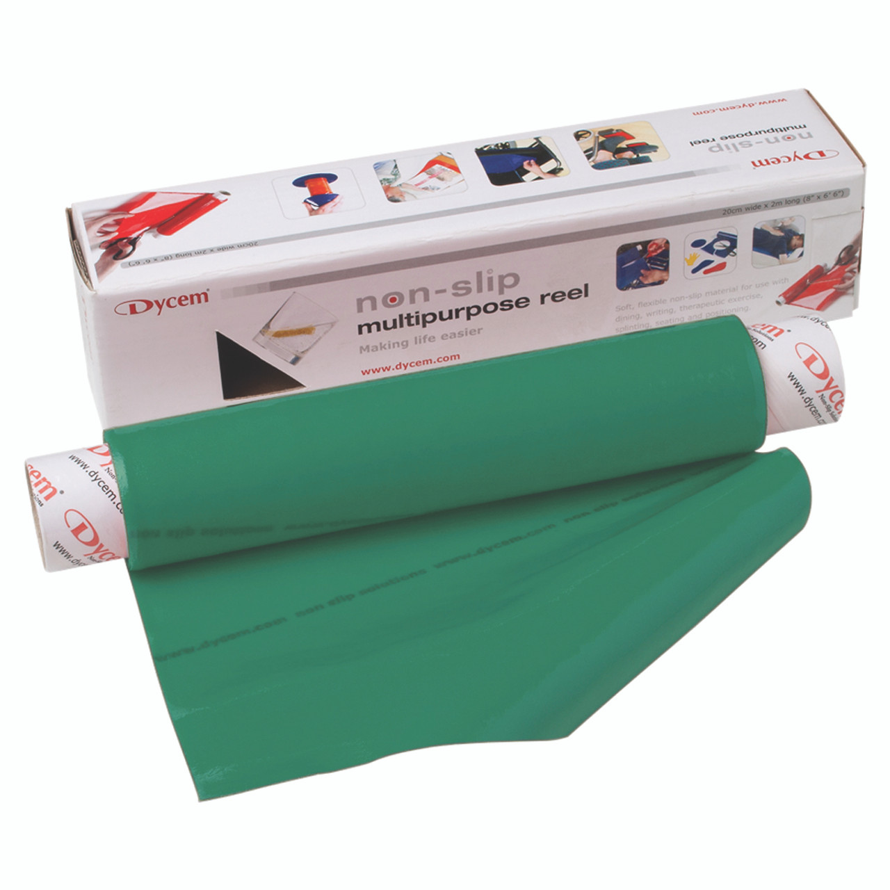 Dycem¨ non-slip material, roll, 8"x6-1/2 foot, forest green