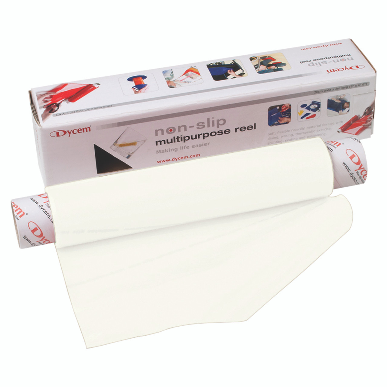 Dycem¨ non-slip material, roll, 8"x6-1/2 foot, white