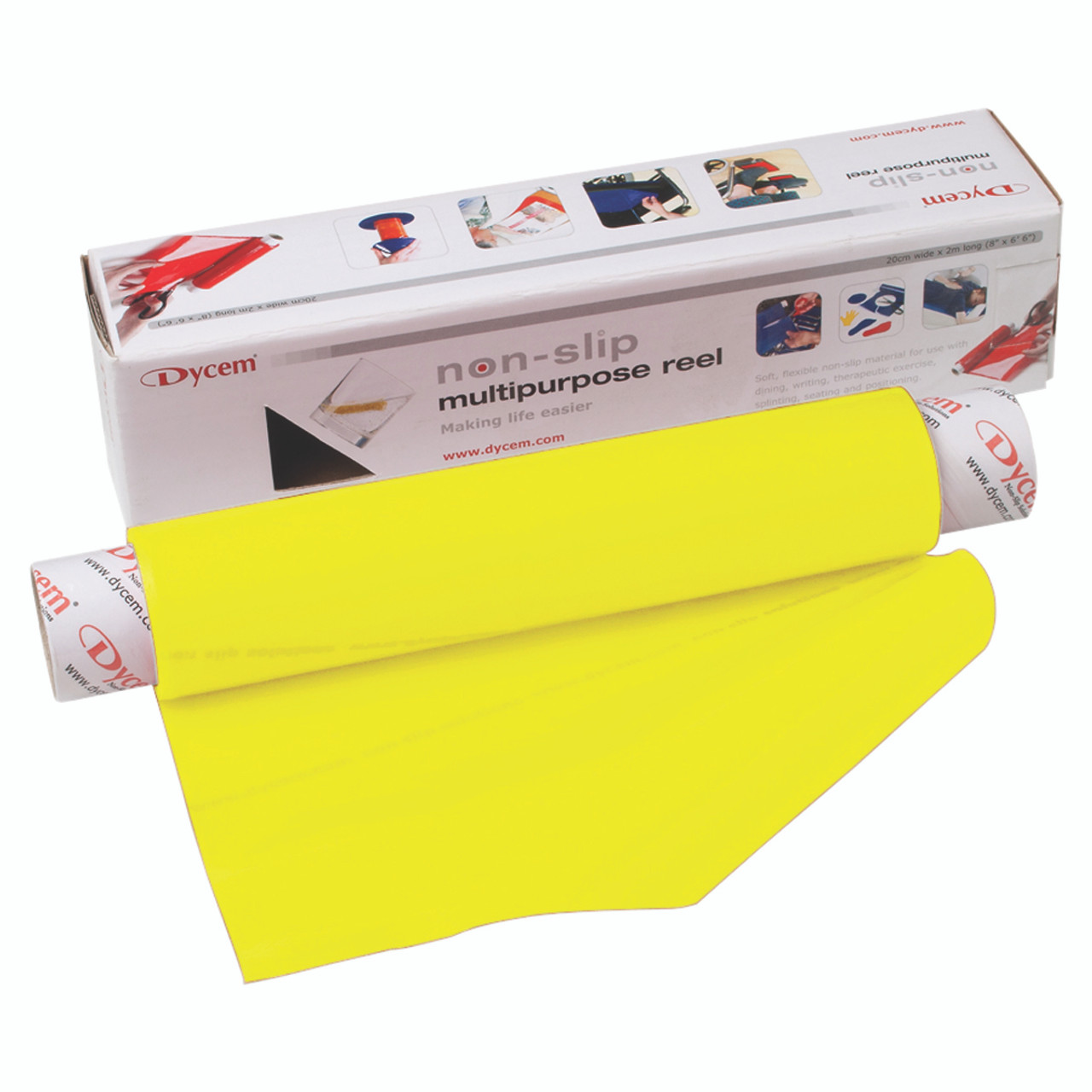 Dycem¨ non-slip material, roll, 8"x6-1/2 foot, yellow