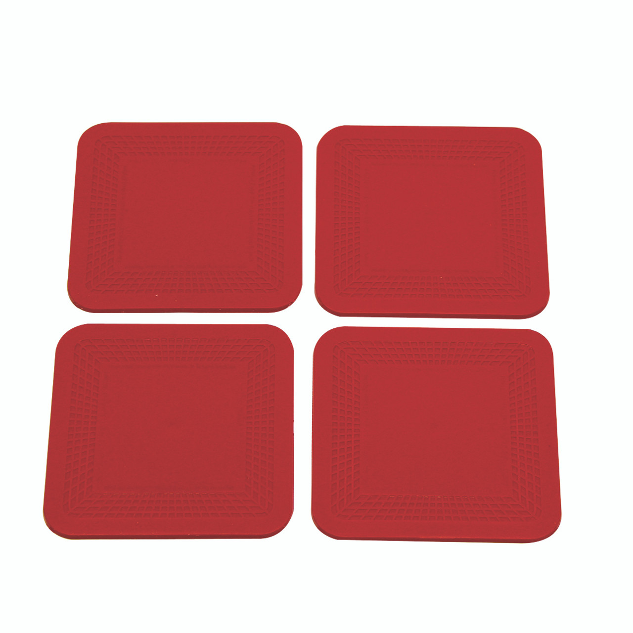 Dycem¨ non-slip square coasters, set of 4, red