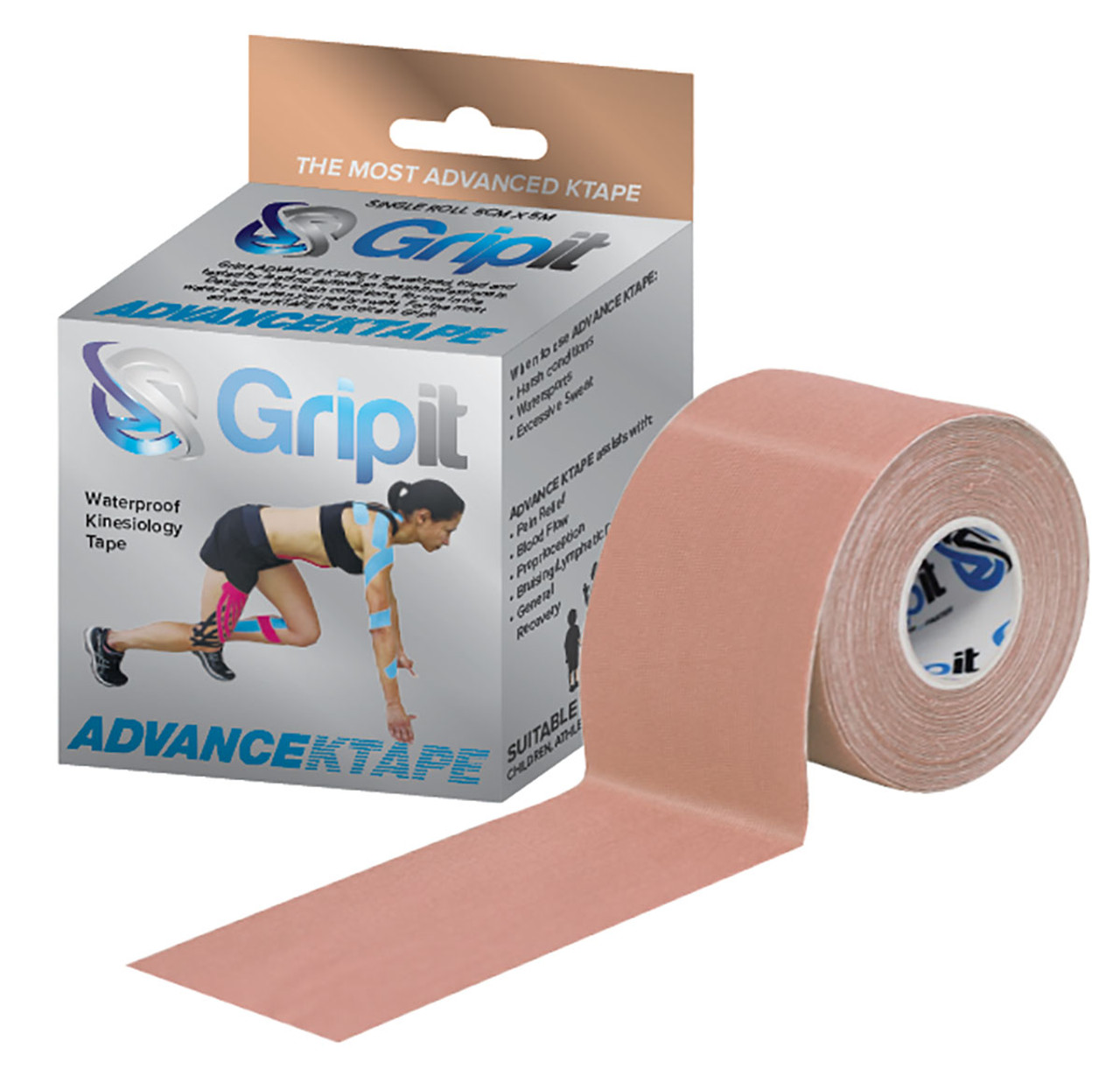 Gripit Advance KTAPE, 2" x 5.5 yds, Tan