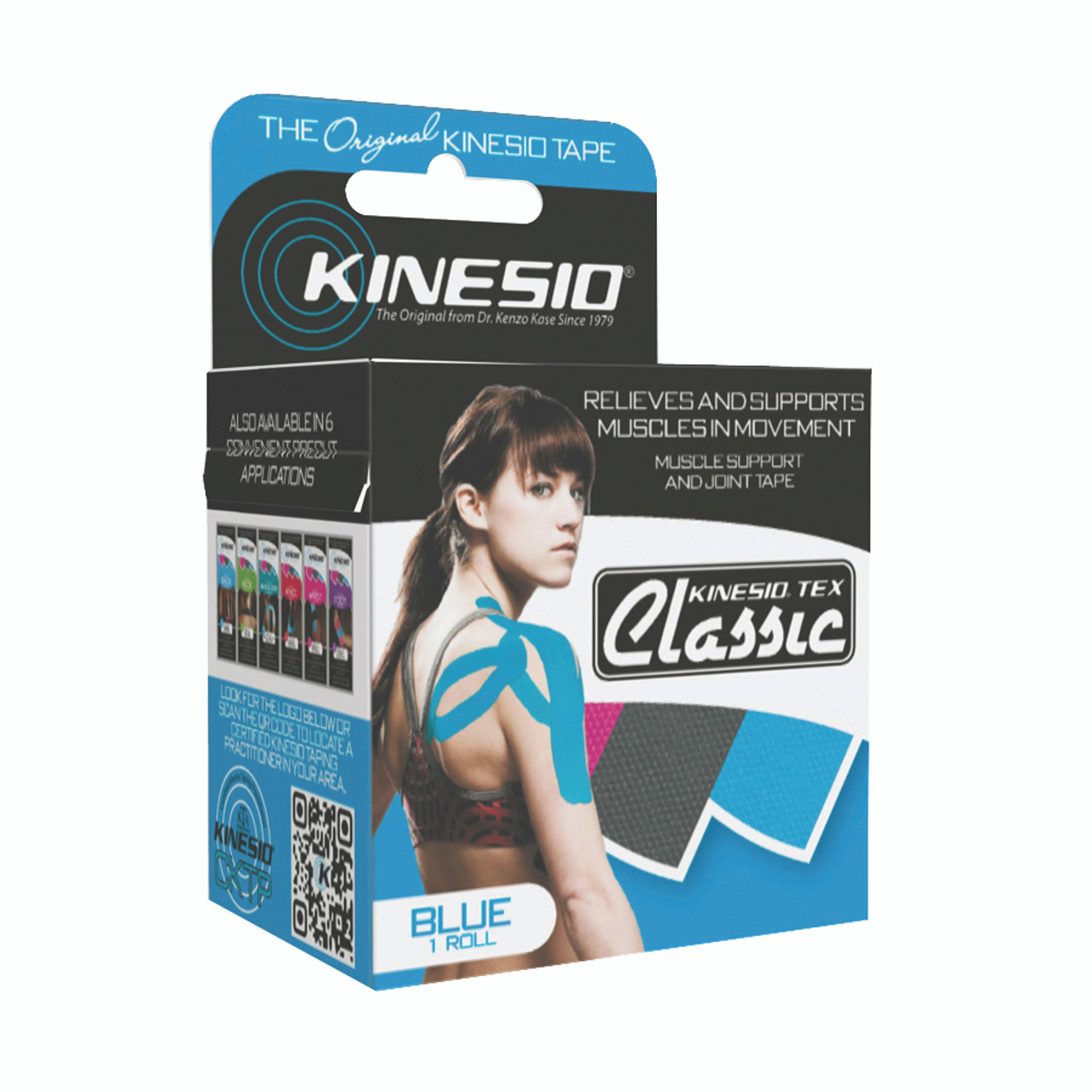 Kinesio¨ Tape, Tex Classic, 2" x 4.4 yds, Blue, 6 Rolls