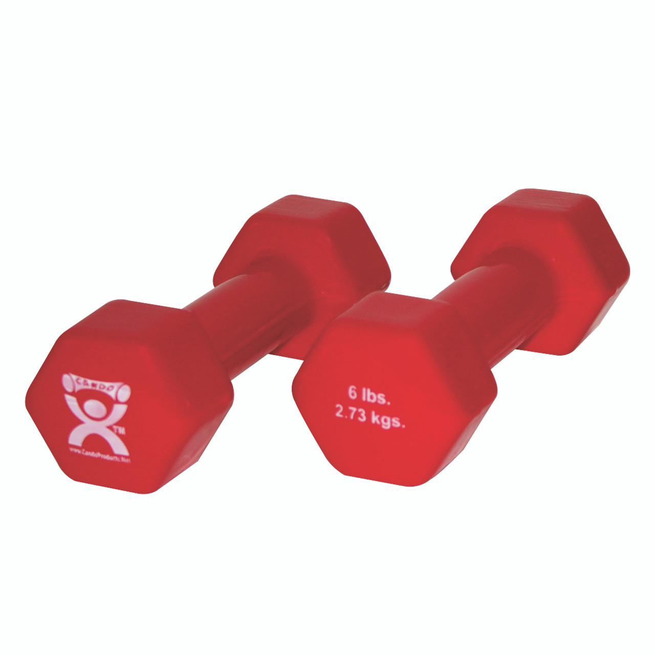 CanDo¨ vinyl coated dumbbell - 6 lb - Red, pair