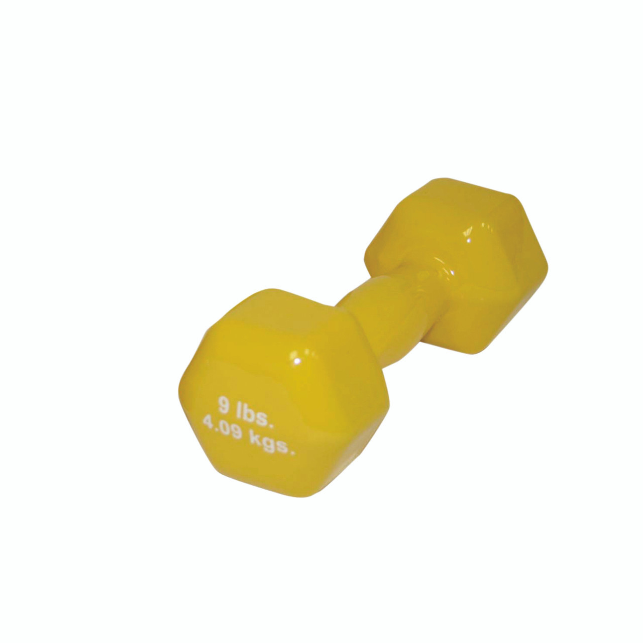 CanDo¨ vinyl coated dumbbell - 9 lb - Yellow, each