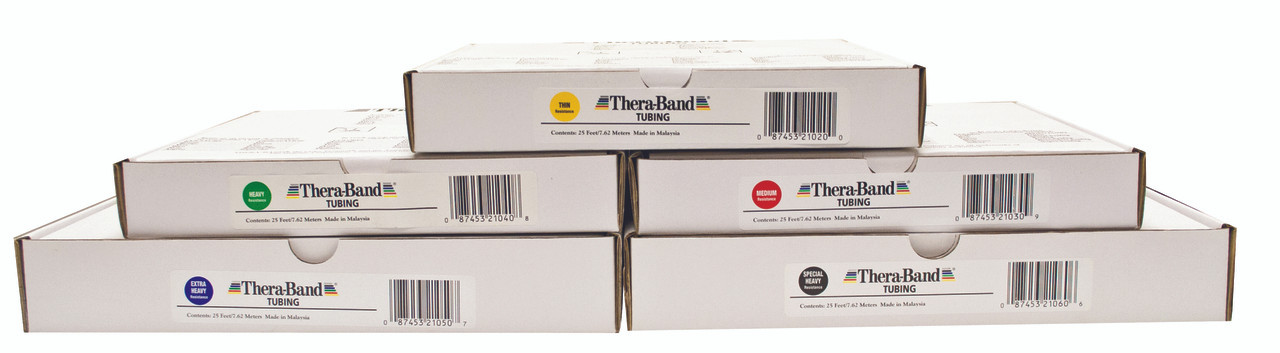 TheraBand¨ exercise tubing - 25' roll - set of 5 (yellow through black)