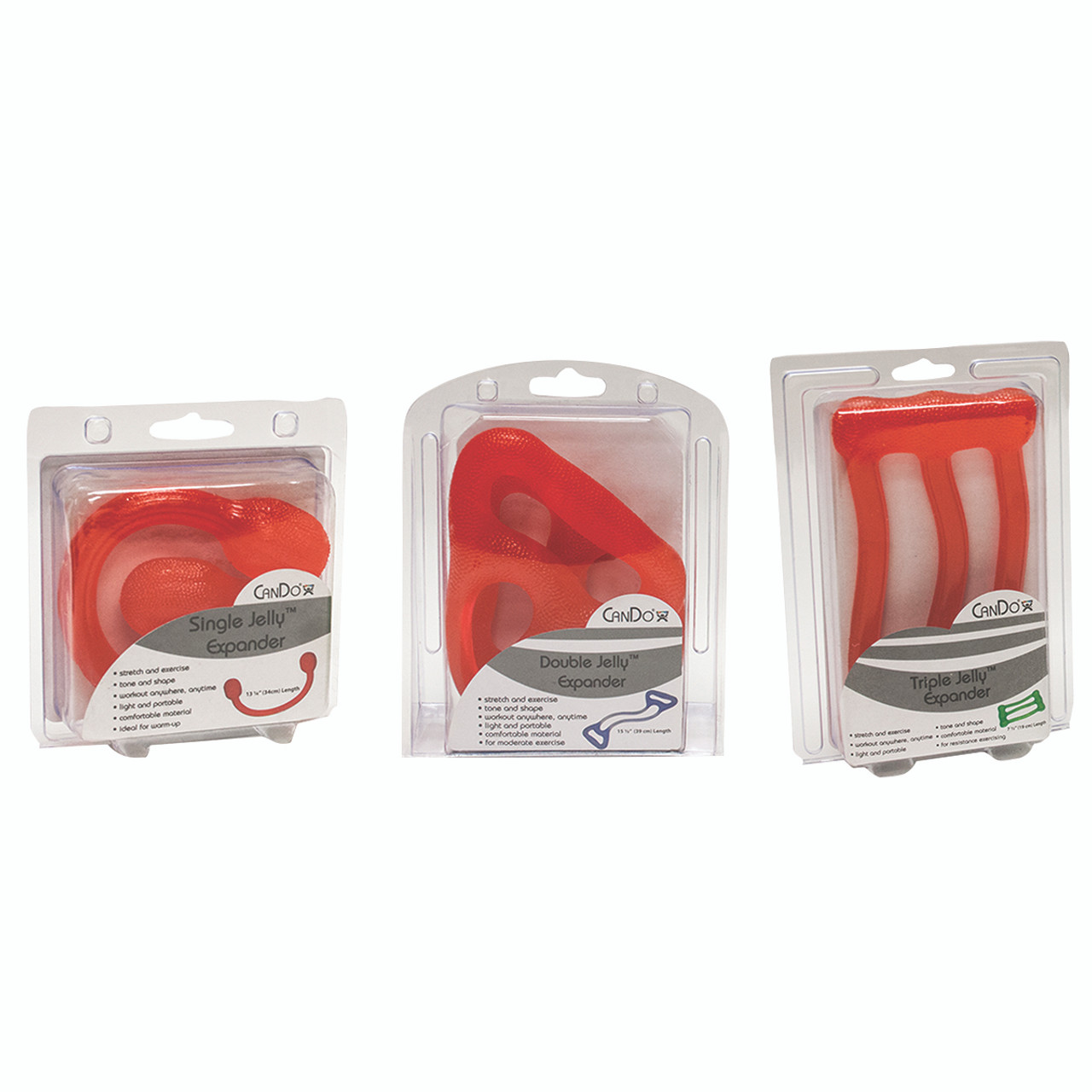 CanDo¨ Jellyª Expander Single, Double and Triple Exerciser Kit - red - light