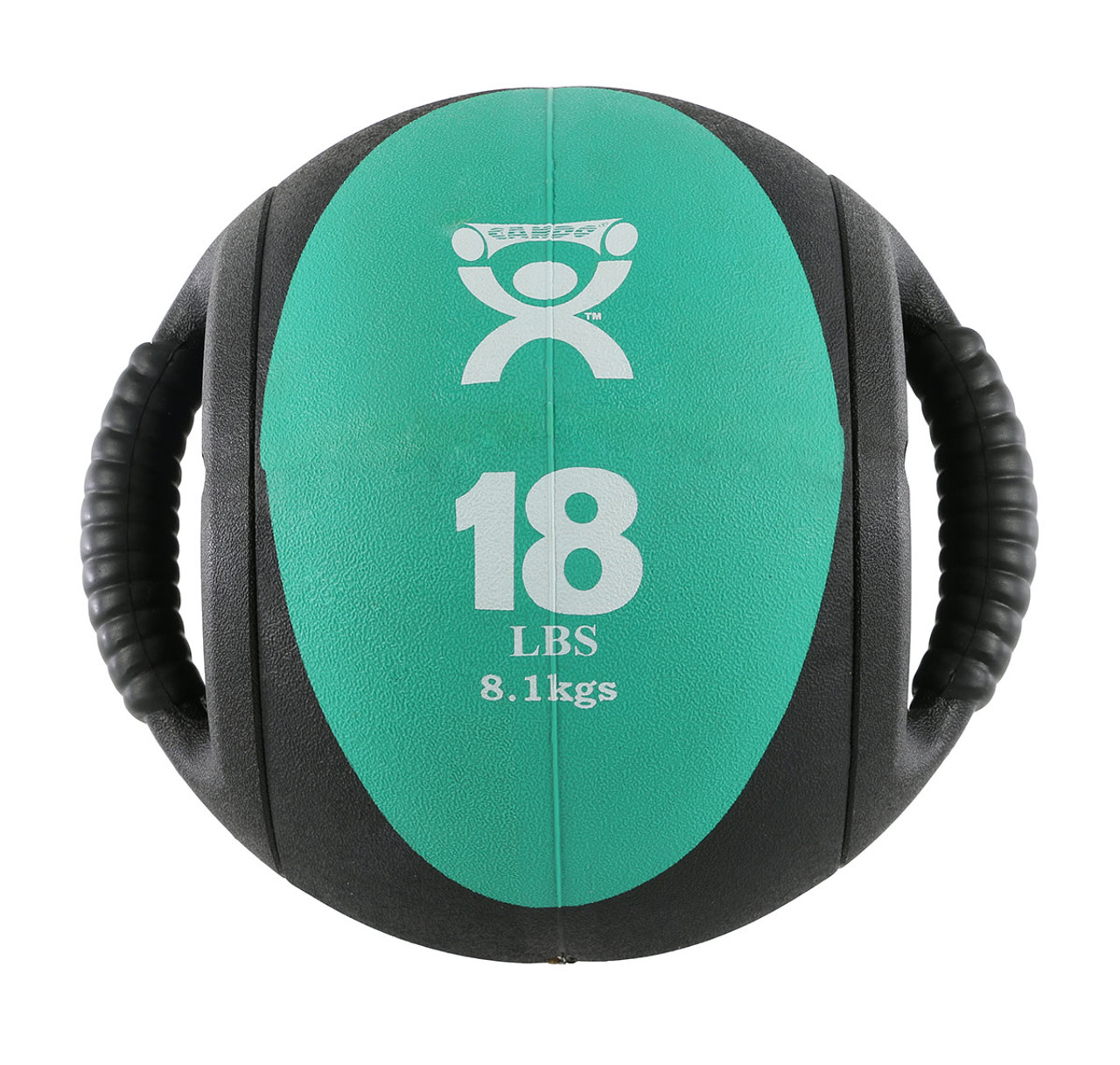 CanDo¨ Dual-Handle Medicine Ball - 9" Diameter - Green - 18 lb