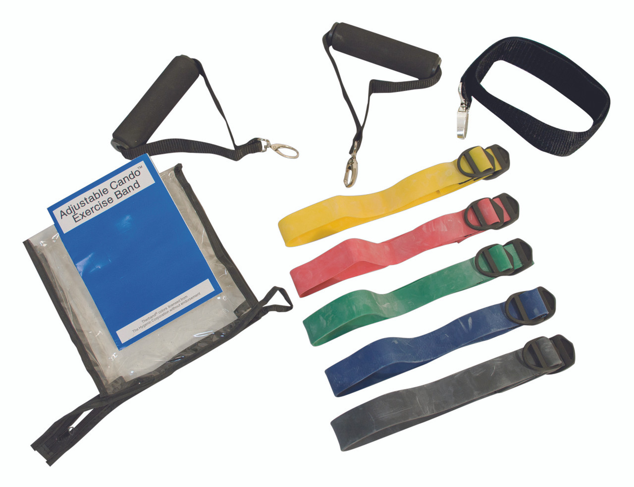 CanDo¨ Adjustable Exercise Band Kit - 5 band (yellow, red, green, blue, black)