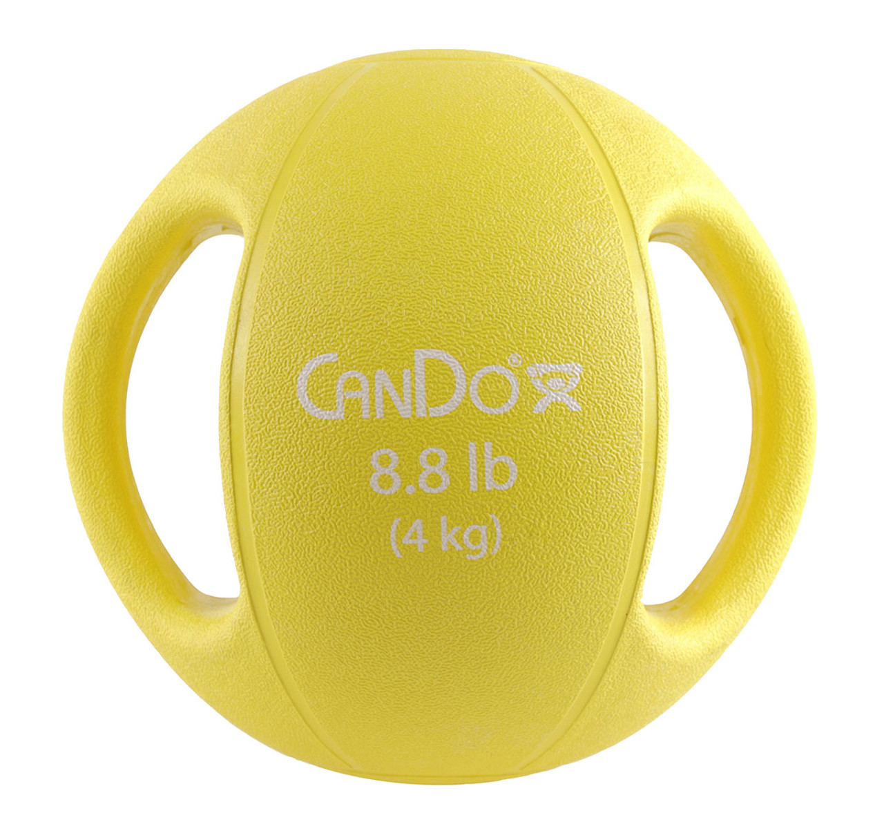 CanDo¨ Molded Dual Handle Medicine Ball - 8.8 lb (4 kg) - Yellow