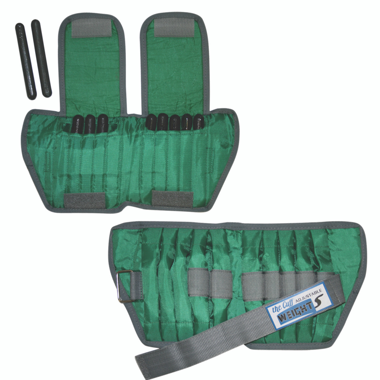 The Adjustable Cuff¨ ankle weight - 5 lb - 10 x 0.5 lb inserts - Green - pair