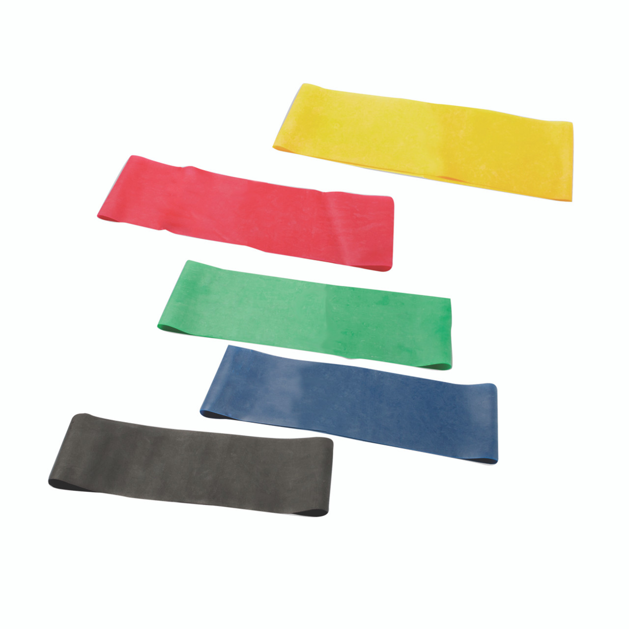 CanDo¨ Band Exercise Loop - 5-piece set (10"), (1 each: yellow, red, green, blue, black), 10 sets