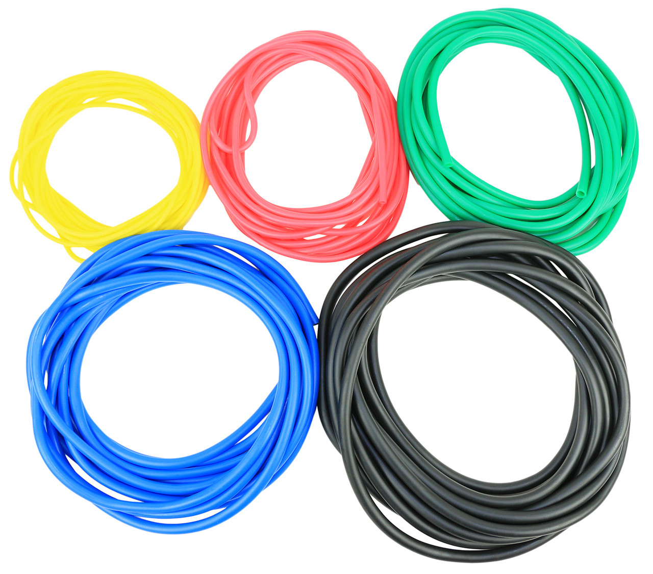 CanDo¨ Latex Free Exercise Tubing - 25' rolls, 5-piece set (1 each: yellow, red, green, blue, black)