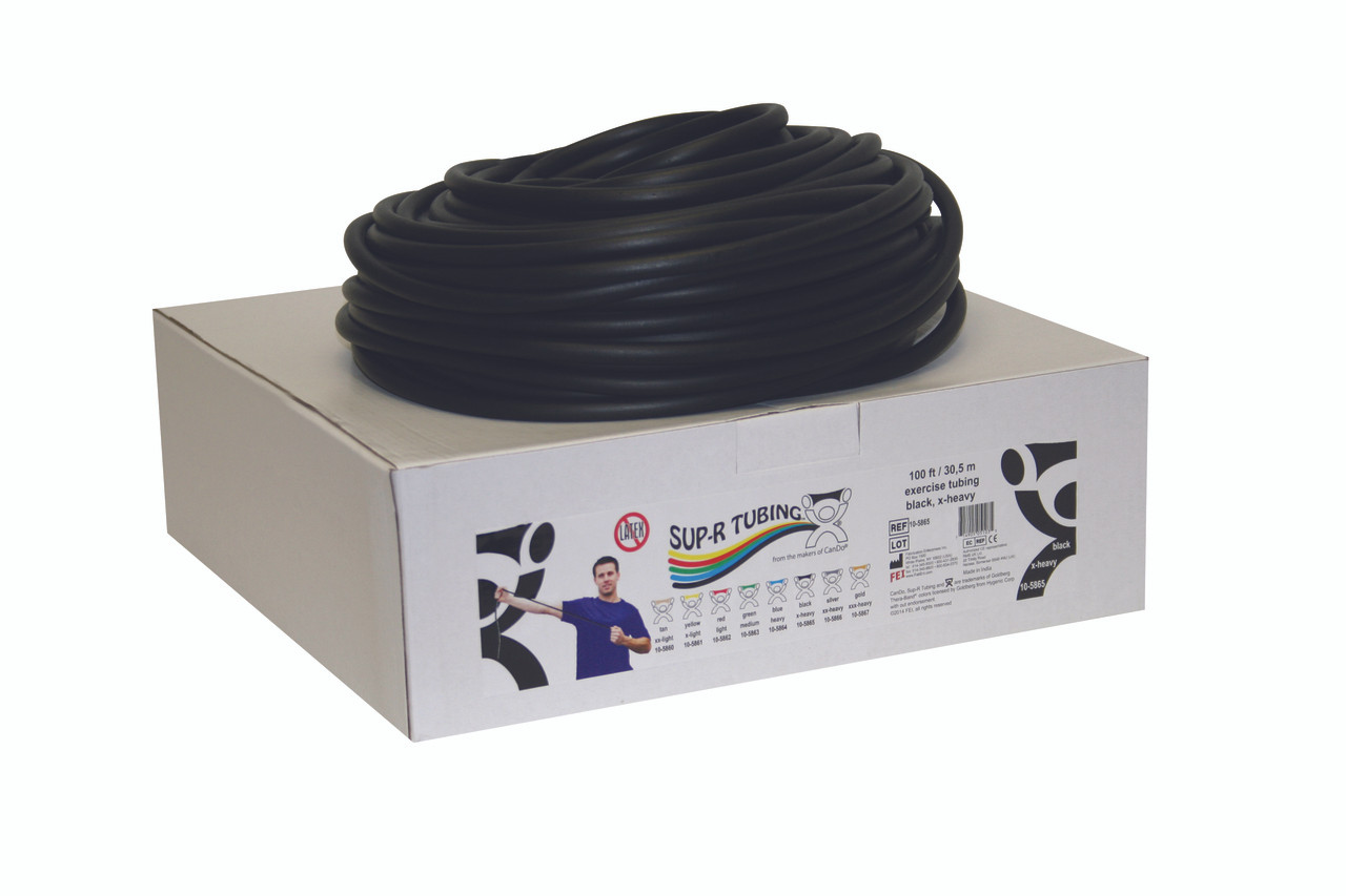 Sup-R Tubing¨ - Latex Free Exercise Tubing - 100' dispenser roll - Black - x-heavy