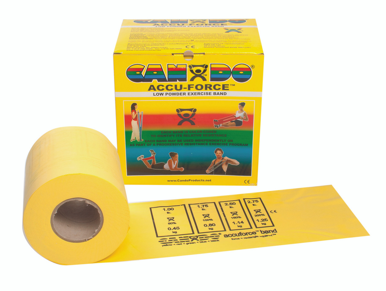 CanDo¨ AccuForceª Exercise Band - 50 yard roll - Yellow - x-light