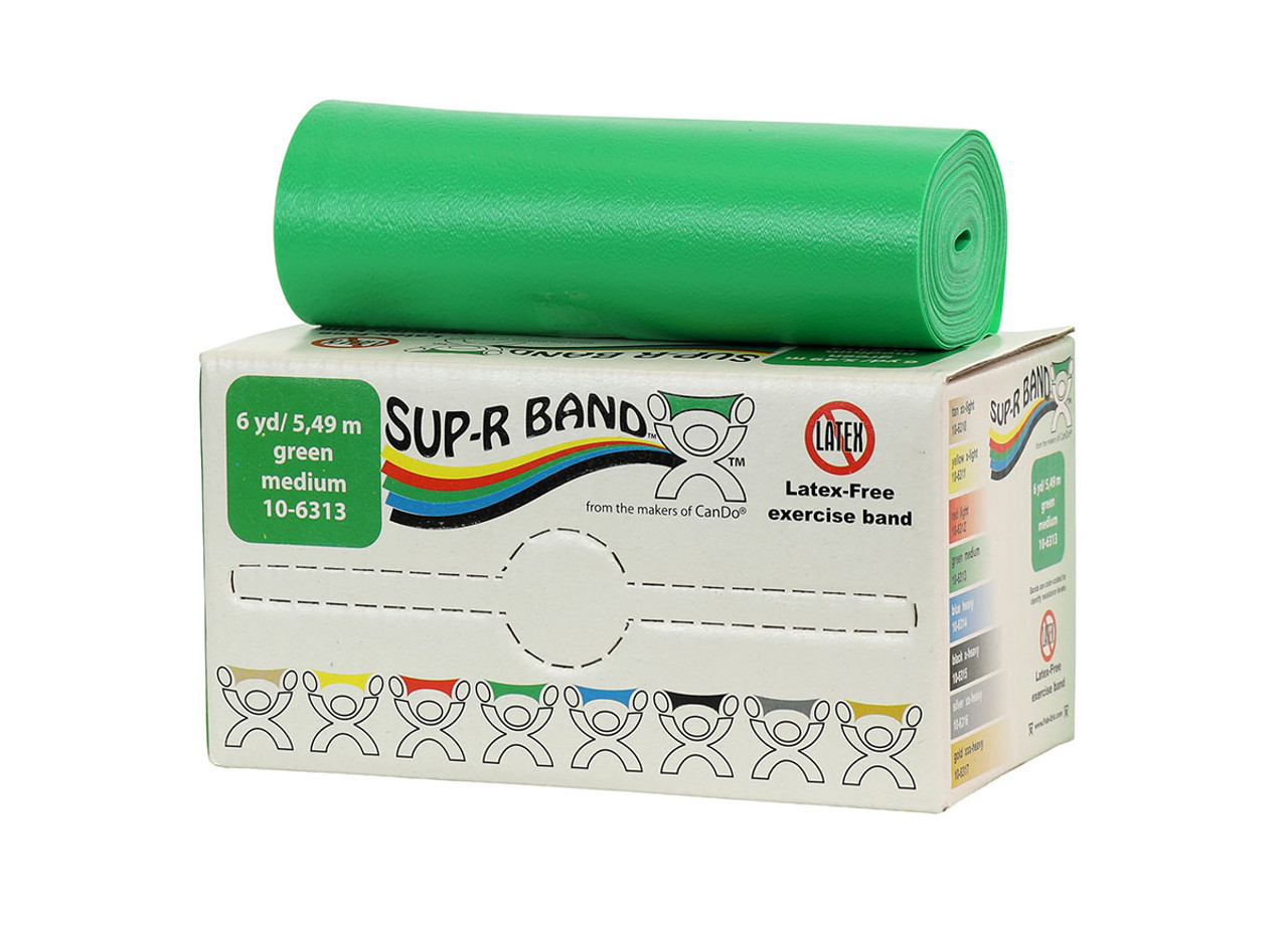 Sup-R Band¨ Latex Free Exercise Band - 6 yard roll - Green - medium