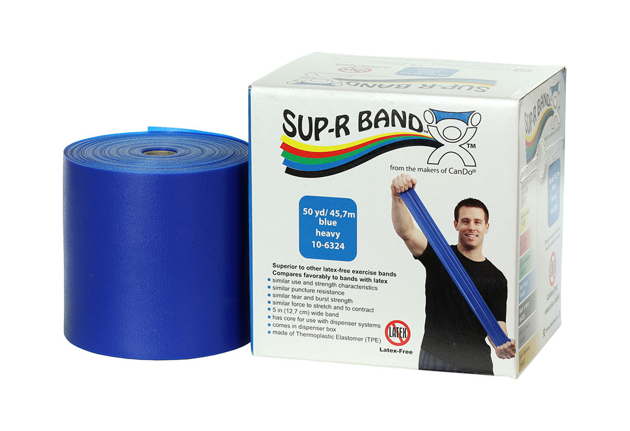 Sup-R Band¨ Latex Free Exercise Band - 50 yard roll - Blue - heavy