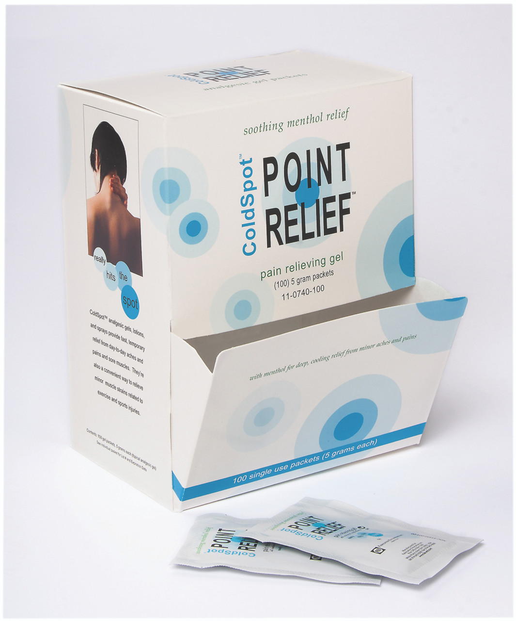 Point Relief ColdSpot Lotion - Gel Packet - 5 gram, 10 Dispenser Boxes of 100