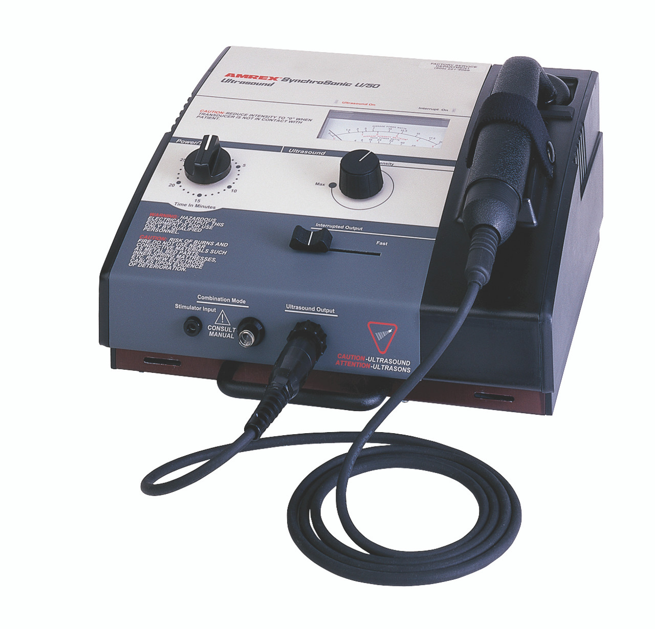 Amrex¨ Ultrasound/Stim Combo - US/50 (Low Volt), 1.0 MHz with 5 cm and 10 cm head and QuickConnect Transducer