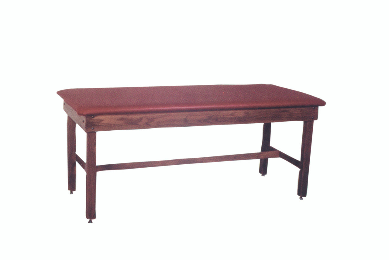 wooden treatment table - H-brace, upholstered, 72" L x 24" W x 30" H