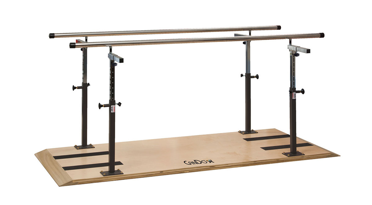 CanDo¨ Platform Mounted Parallel Bars, Height & Width Adjustable, 400 LB Capacity, 7'
