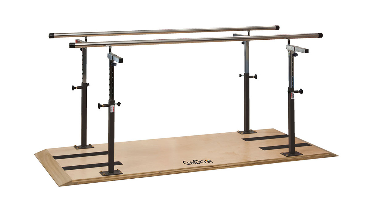 CanDo¨ Platform Mounted Parallel Bars, Height & Width Adjustable, 400 LB Capacity, 12'