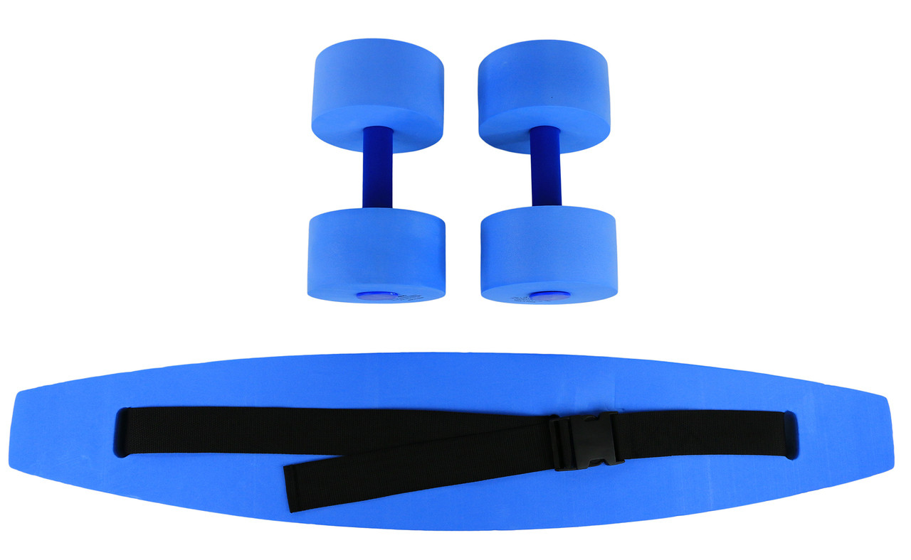 CanDo¨ aquatic exercise kit, (jogger belt, hand bars) large, blue