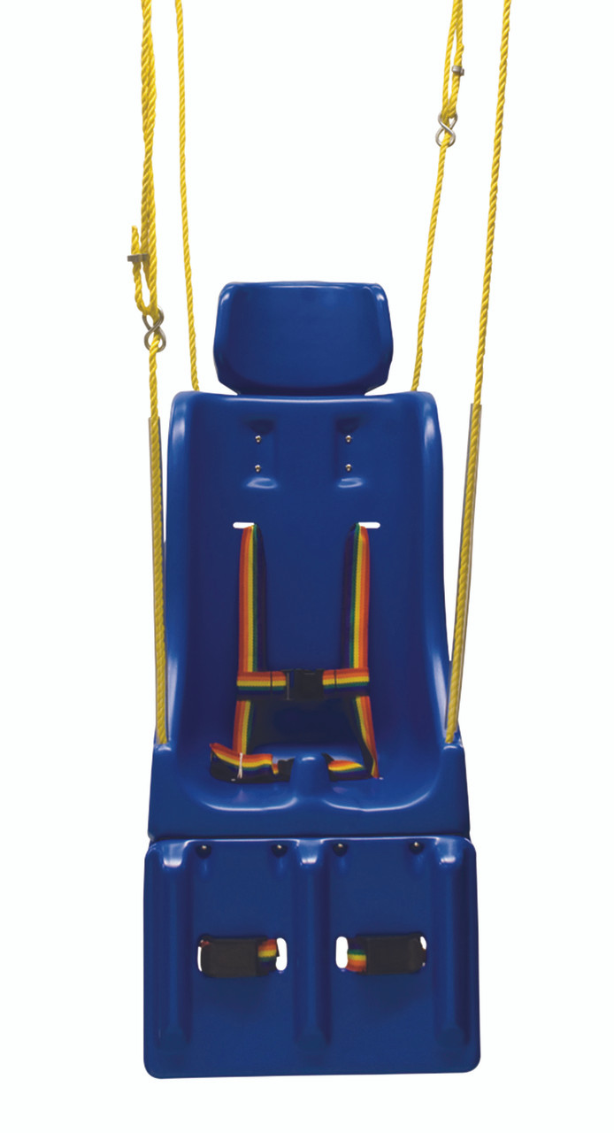 Full support swing seat with pommel, head and leg rest, large (adult), with chain