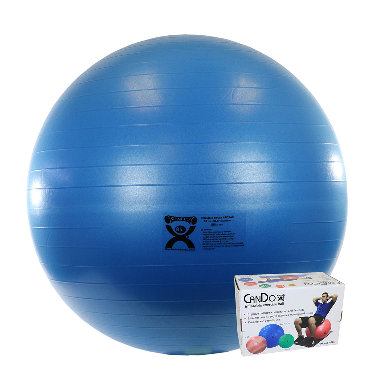 CanDo Inflatable Exercise Ball ABS Extra Thick Blue 34